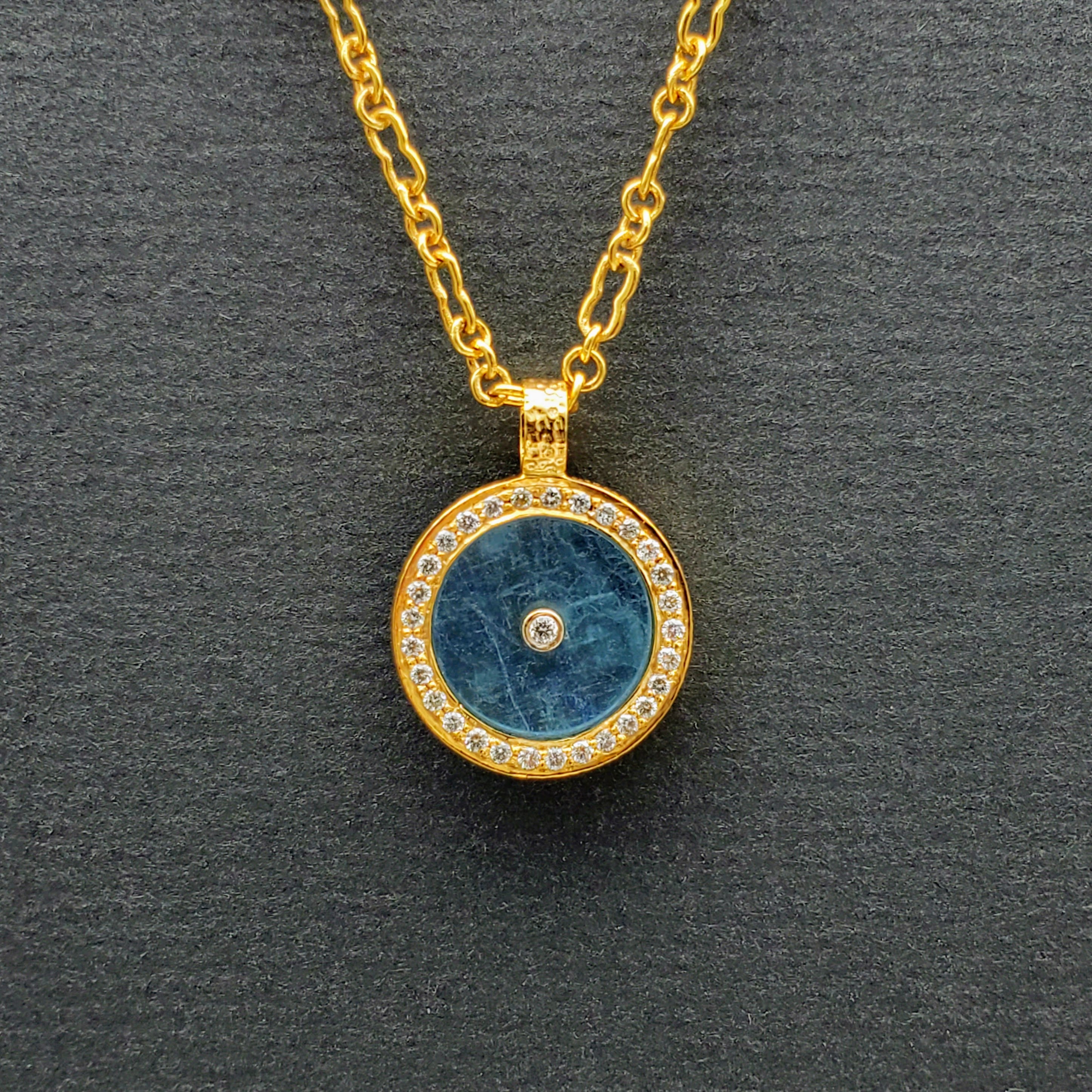Aquamarine Sun 14kt Gold Pave Diamonds Sonia Tonkin