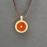 CARNELIAN WITH DIAMONDS SUN PENDANT