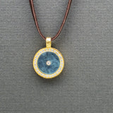 AQUAMARINE WITH DIAMONDS SUN PENDANT