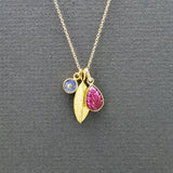 LEAF TRIO SUN PENDANT NECKLACE