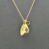 LEAF TRIO SUN PENDANT NECKLACE