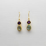 AMETHYST/TOPAZ GOLD EARRINGS