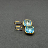 BLUE TOPAZ GOLD EARRINGS