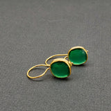 GREEN ONYX GOLD EARRINGS
