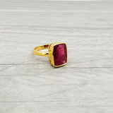 PINK TOURMALINE GOLD RING