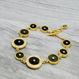 GREEN TOURMALINE SUN GOLD BRACELET