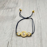 TRIPLE MOONSTONE SUN GOLD BRACELET