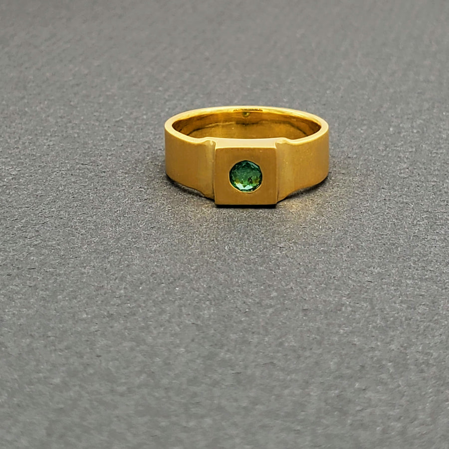 EMERALD GOLD WIDE RING