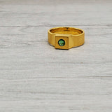 EMERALD GOLD WIDE RING
