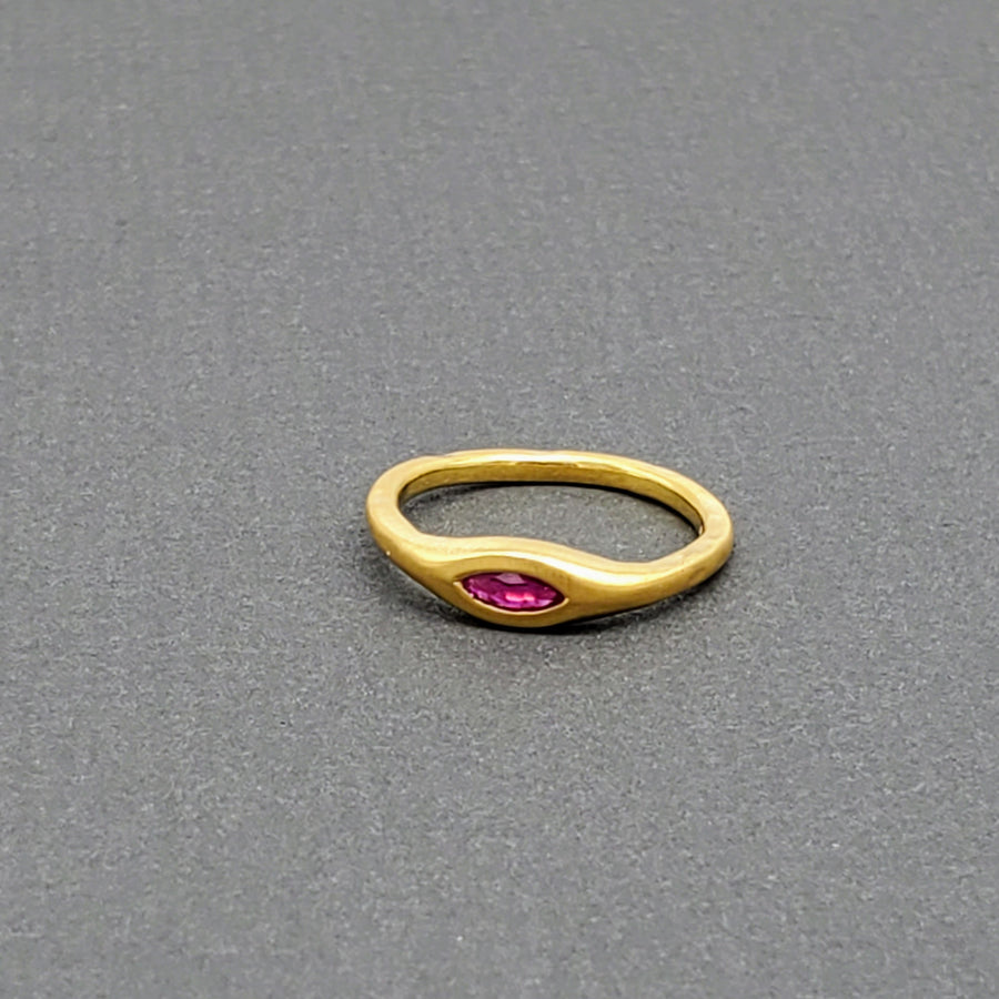 RUBY MARQUIS GOLD RING
