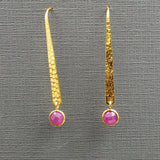 HAMMERED GOLD LONG EARRINGS