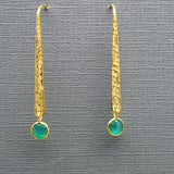 HAMMERED GOLD LONG EARRINGS