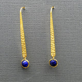 HAMMERED GOLD LONG EARRINGS