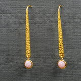 HAMMERED GOLD LONG EARRINGS