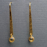 HAMMERED GOLD LONG EARRINGS