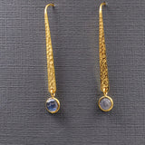 HAMMERED GOLD LONG EARRINGS