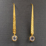 HAMMERED GOLD LONG EARRINGS