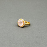 KUNZITE GOLD DIAMONDS RING