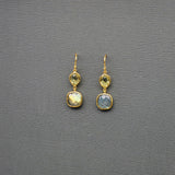 CITRINE - LABRADORITE GOLD EARRINGS