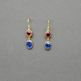TOURMALINE/KYANITE GOLD EARRINGS