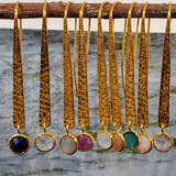 HAMMERED GOLD LONG EARRINGS
