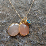 PEACH MOONSTONE GOLD NECKLACE