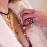 CABOCHON LABRADORITE GOLD RING