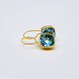 BLUE TOPAZ GOLD EARRINGS