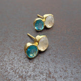 MOONSTONE APATITE GOLD EARRINGS