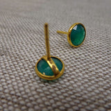 GREEN ONYX GOLD POST EARRINGS