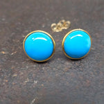 SLEEPING BEAUTY TURQUOISE GOLD EARRINGS SONIA TONKIN