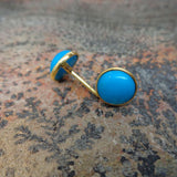 SLEEPING BEAUTY TURQUOISE GOLD EARRINGS