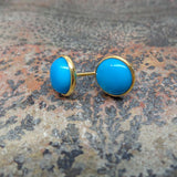 SLEEPING BEAUTY TURQUOISE GOLD EARRINGS