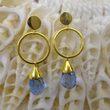 BLUE TOPAZ GOLD EARRINGS