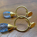 BLUE TOPAZ GOLD EARRINGS