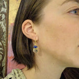 KYANITE AQUAMARINE GOLD EARRINGS