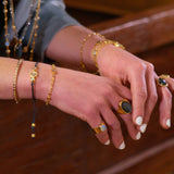 TRIPLE MOONSTONE SUN GOLD BRACELET