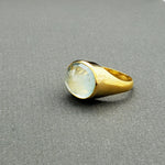 Hand Crafted 18kt Yellow gold ring with a clear umbrella cut Aquamarine stone. Available with an array of other gemstones for a personalized touch.

18 kt Yellow Gold
Aquamarine
Hand-Crafted
Available in a variety of gemstones