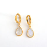 MINI HOOPS MOONSTONE GOLD  EARRINGS