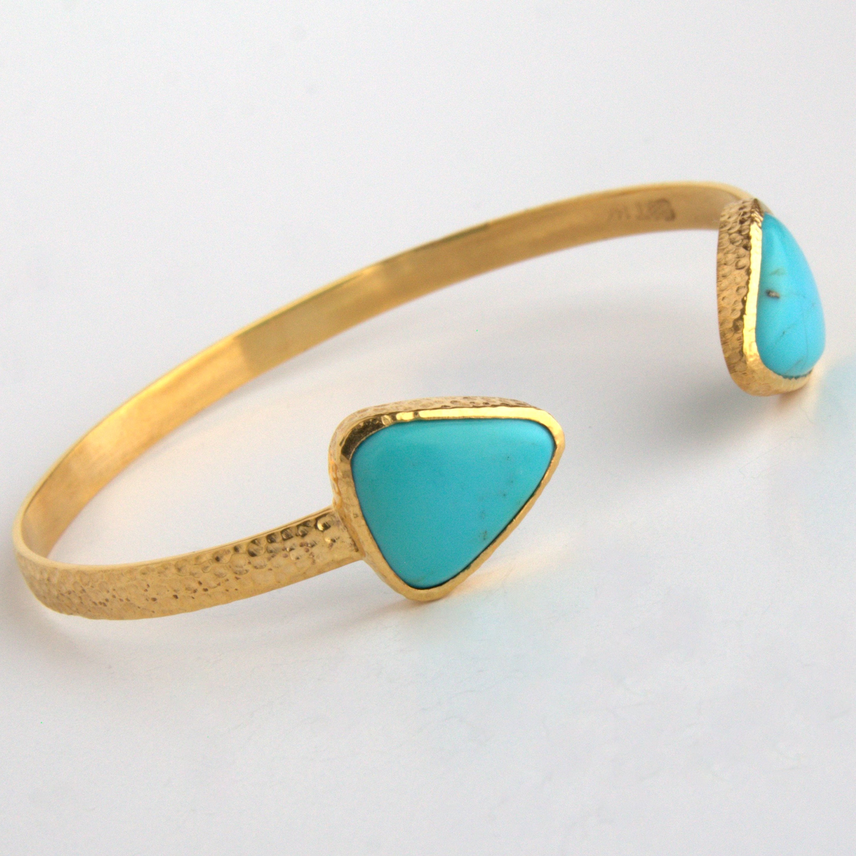 TURQUOISE OPEN GOLD BANGLE SONIA TONKIN