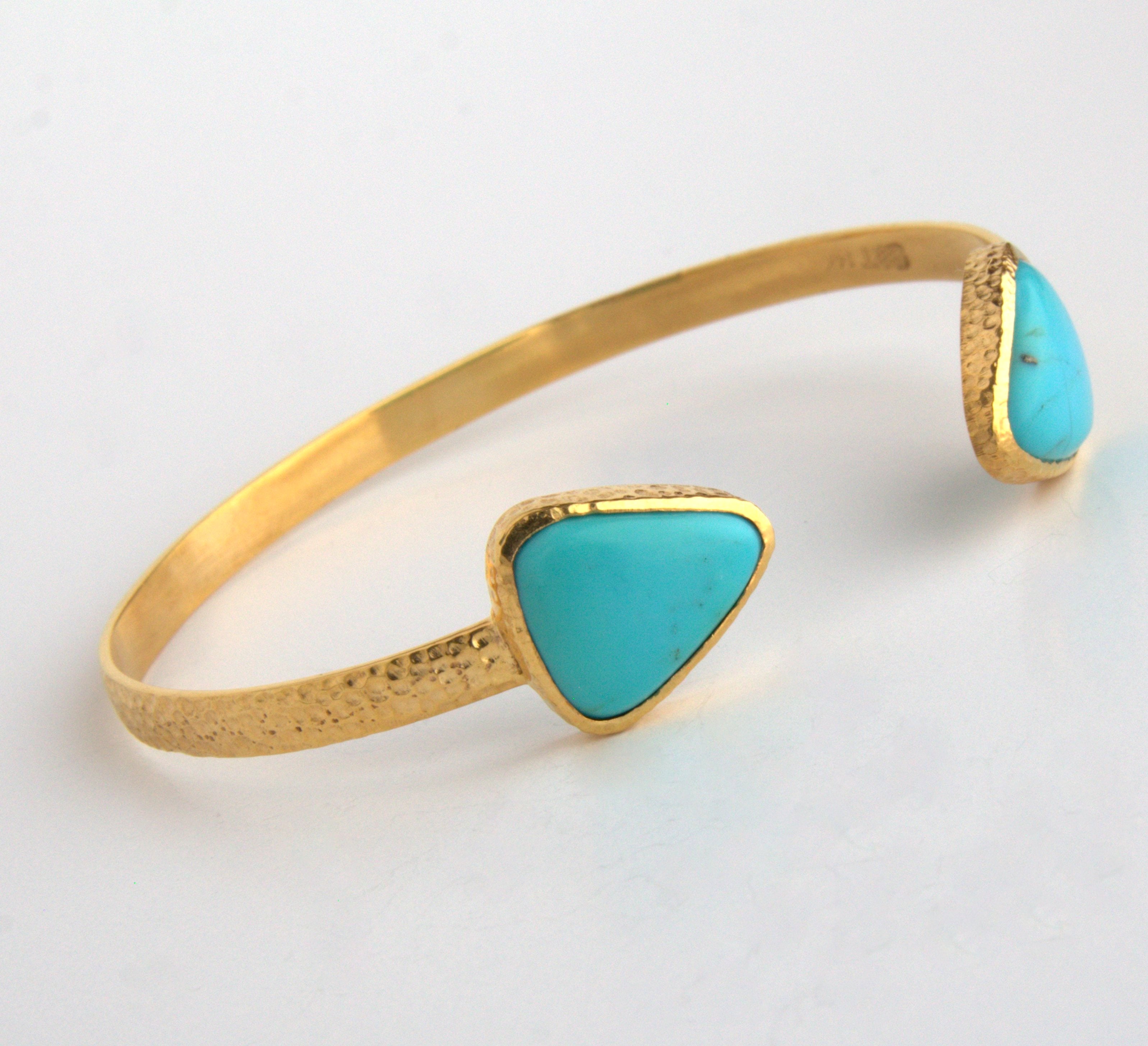 TURQUOISE OPEN GOLD BANGLE SONIA TONKIN