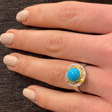 TURQUOISE GOLD DOTS RING