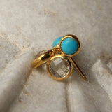 SLEEPING BEAUTY TURQUOISE MOONSTONE GOLD EARRINGS