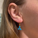 TRIANGLE TURQUOISE GOLD EARRINGS