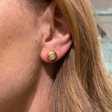 MOONSTONE GOLD POST EARRINGS