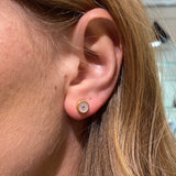 MOONSTONE SUN GOLD POST EARRINGS