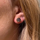 BLACK RUTILE GOLD POST EARRINGS