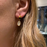 SMOKEY MOONSTONE GOLD EARRINGS