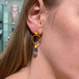 BLUE TOPAZ GOLD EARRINGS