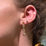 AQUAMARINE DIAMONDS GOLD EARRINGS